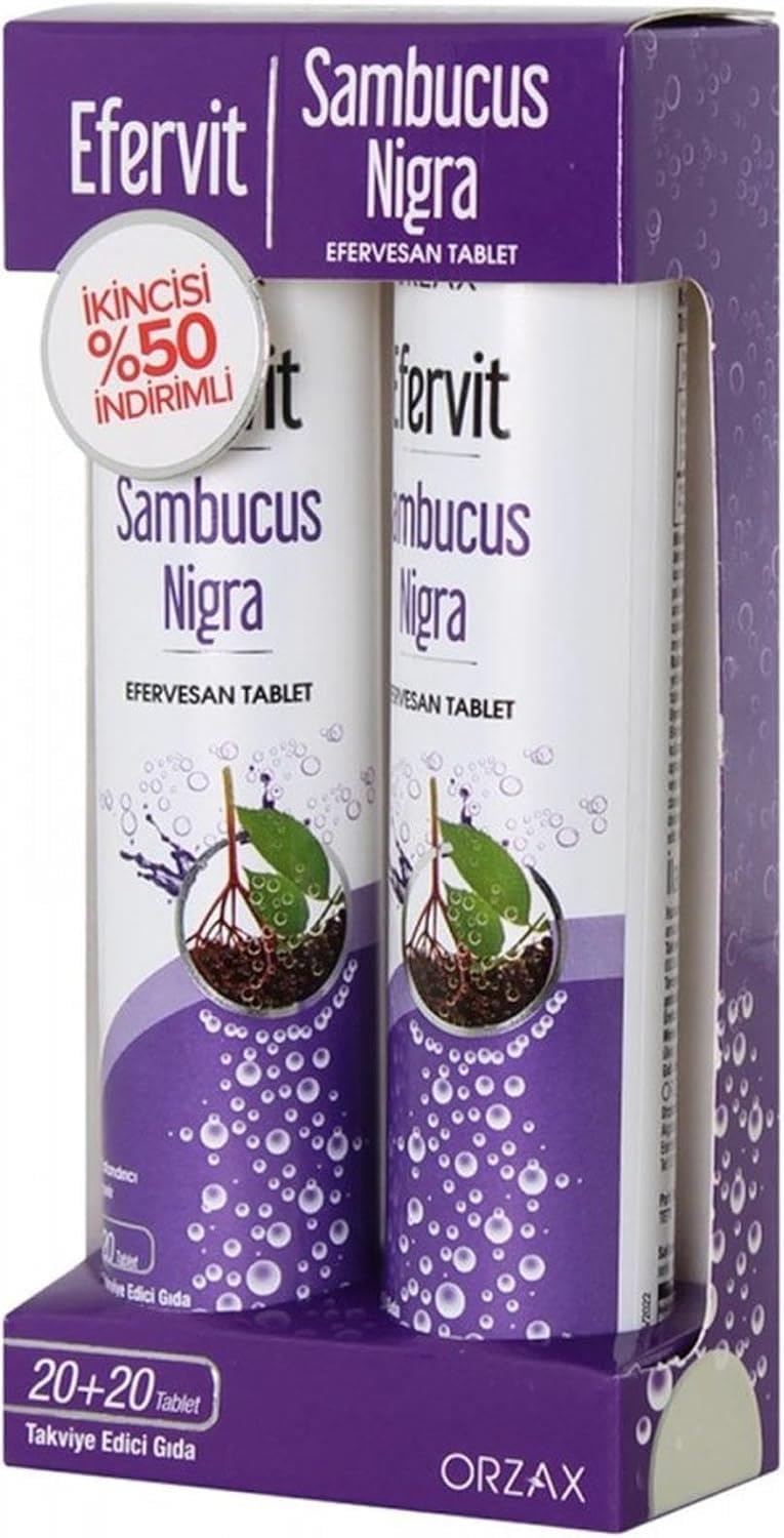 Orzax Efervit Sambucus Nigra 20+20 Efervesan Tablet : Amazon.com Orzax Efervit Sambucus Nigra 20+20 Efervesan Tablet : Amazon.com